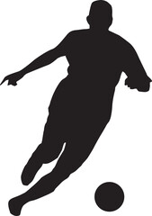 silhouette of people playing football soccer