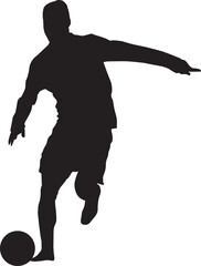 silhouette of people playing football soccer