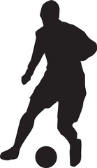 silhouette of people playing football soccer