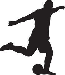 silhouette of people playing football soccer