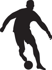 silhouette of people playing football soccer