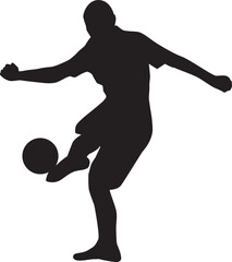 silhouette of people playing football soccer