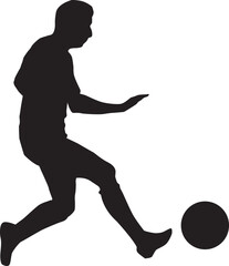 silhouette of people playing football soccer