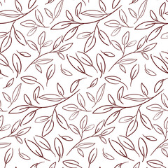 The texture of the leaves with red lines on a white background. Abstract drawing in a botanical theme. It is used for printing on textiles and paper. Gift wrapping.
