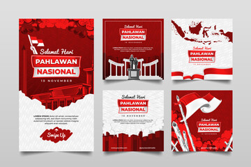 Hari Pahlawan Nasional Social Media Template Collection