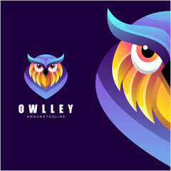 owl colorful logo design