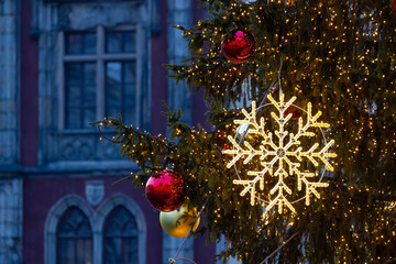 Fototapeta na wymiar Christmas tree in Prague, Czech Republic