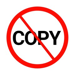 No copy sign icon, forbidden sign icon 