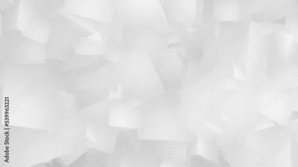 Poster soft white irregular cubes cloud smooth abstract tech minimal geometric low poly motion 3d backgroun