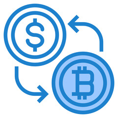 Bitcoin blue style icon