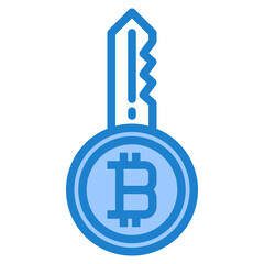 Bitcoin blue style icon