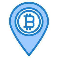 Obraz premium Bitcoin blue style icon