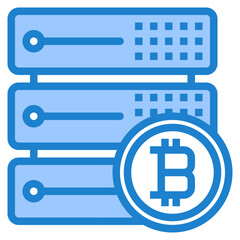 Bitcoin blue style icon