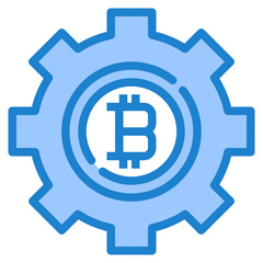 Bitcoin blue style icon