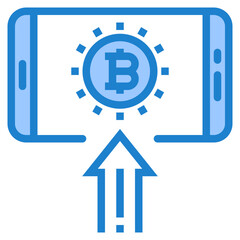 Bitcoin blue style icon