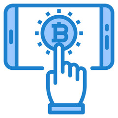 Bitcoin blue style icon