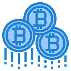Bitcoin blue style icon