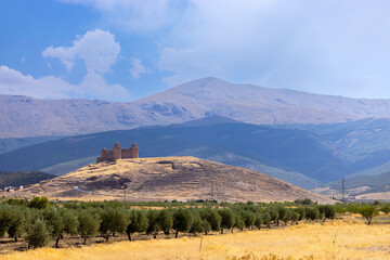 Fototapeta premium La Calahorra castle with Sierra Nevada, Andalusia, Spain