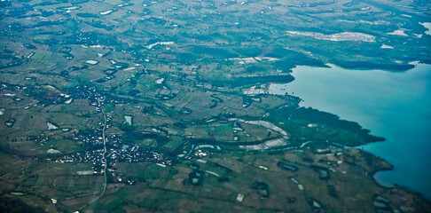 Fototapeta na wymiar aerial view of rice fields