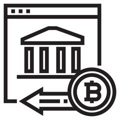 Bitcoin outline style icon