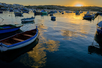 Fototapeta premium Sunrise in the most beautiful fishing village in Malta