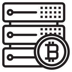 Bitcoin outline style icon