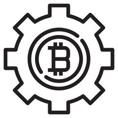 Bitcoin outline style icon