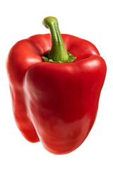 Red paprika with a green tail. Isolate on white background
