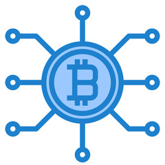 Bitcoin blue style icon