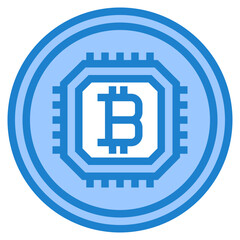 Bitcoin blue style icon