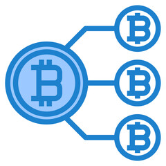 Bitcoin blue style icon