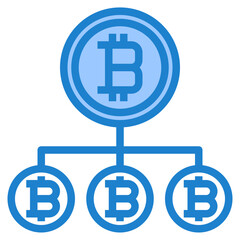 Bitcoin blue style icon