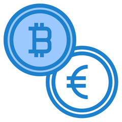Bitcoin blue style icon