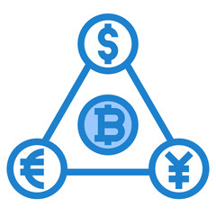 Bitcoin blue style icon