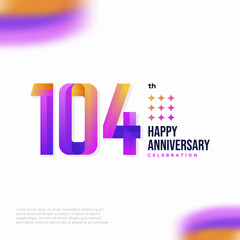 104 Year Anniversary Icon Vector Template Design Illustration