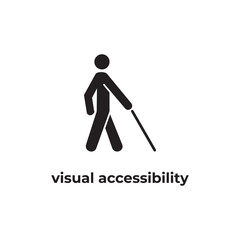 simple black visual accessibility icon flat design template