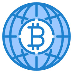 Bitcoin blue style icon