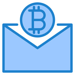Bitcoin blue style icon