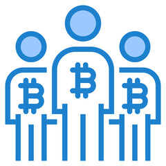 Bitcoin blue style icon