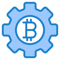 Bitcoin blue style icon