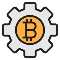 Bitcoin color line style icon