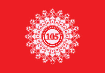 105 years anniversary logo and sticker design