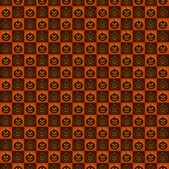 Seamless vector made of Halloween pumpkins, minimalist flat style