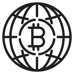 Bitcoin outline style icon
