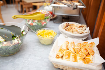 Tasty Snacks. Catering Food Event Table. Delicious Appetizer In Restaurant.