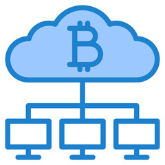 Bitcoin blue style icon