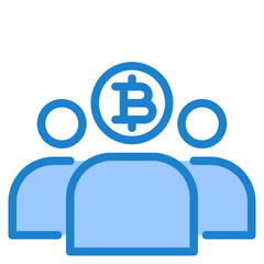 Bitcoin blue style icon