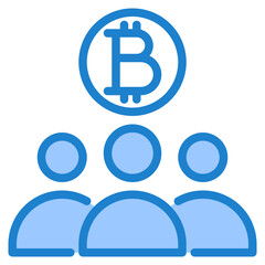 Bitcoin blue style icon