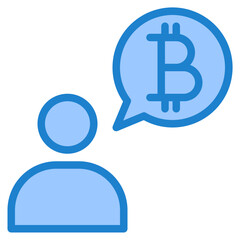 Bitcoin blue style icon