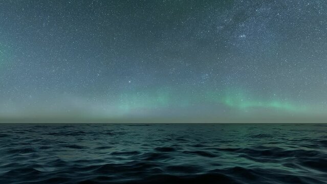 aurora night sky over the ocean